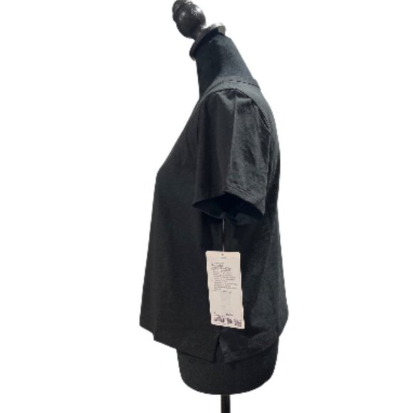 Lululemon Black Crewneck Short Sleeve Cotton Tee Size 12 - Picture 7 of 11